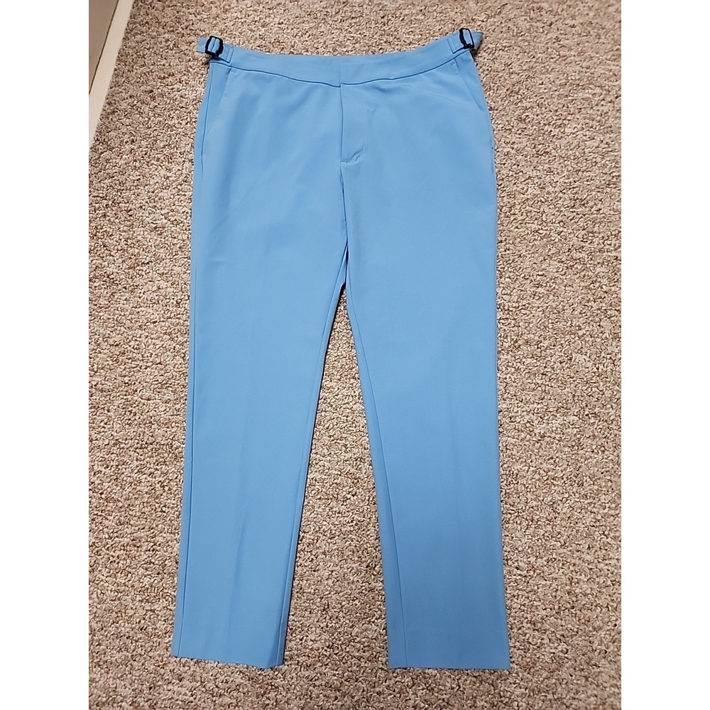 G/FORE Pale Blue Performance Mens Side Tab Golf Pant Size 34X28